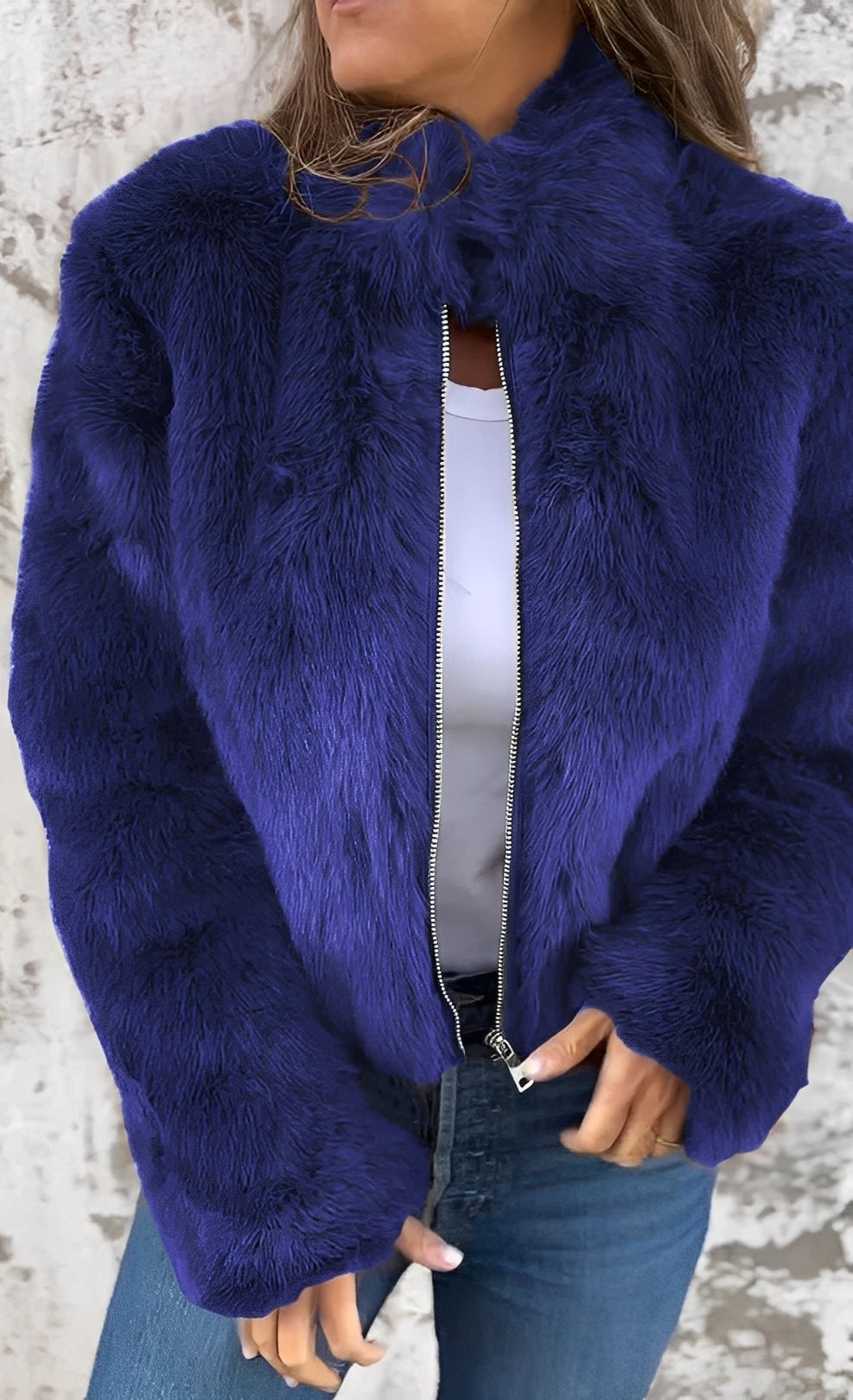 Amanda - Manteau stylé en fausse fourrure pour femmes