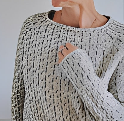Lucrèce - Casual knitted sweater with boat neckline for women