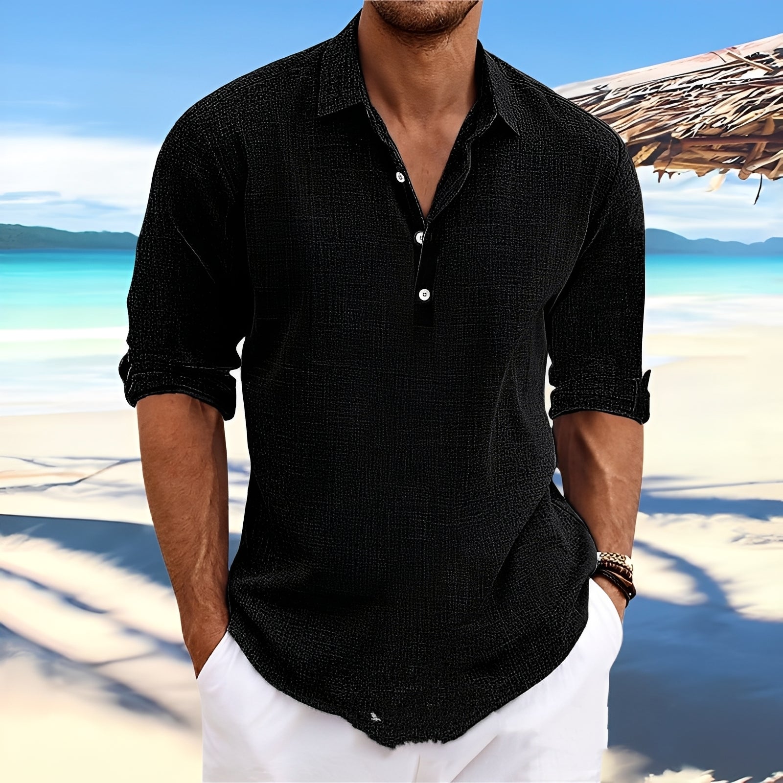 Ricky – Chemise homme à manches longues – pour des journées chaudes et douillettes