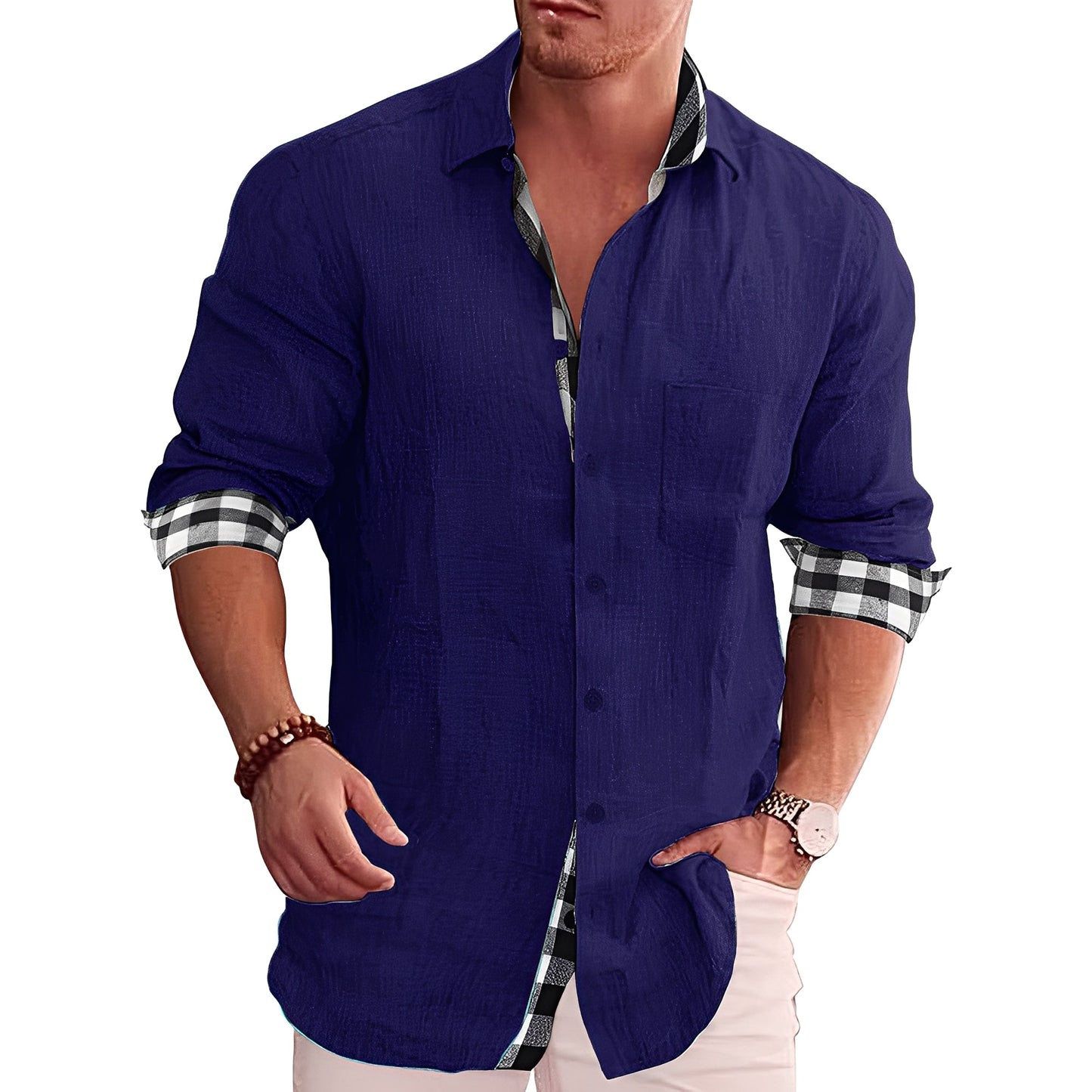 Ronald - Chemise décontractée à motifs pour hommes