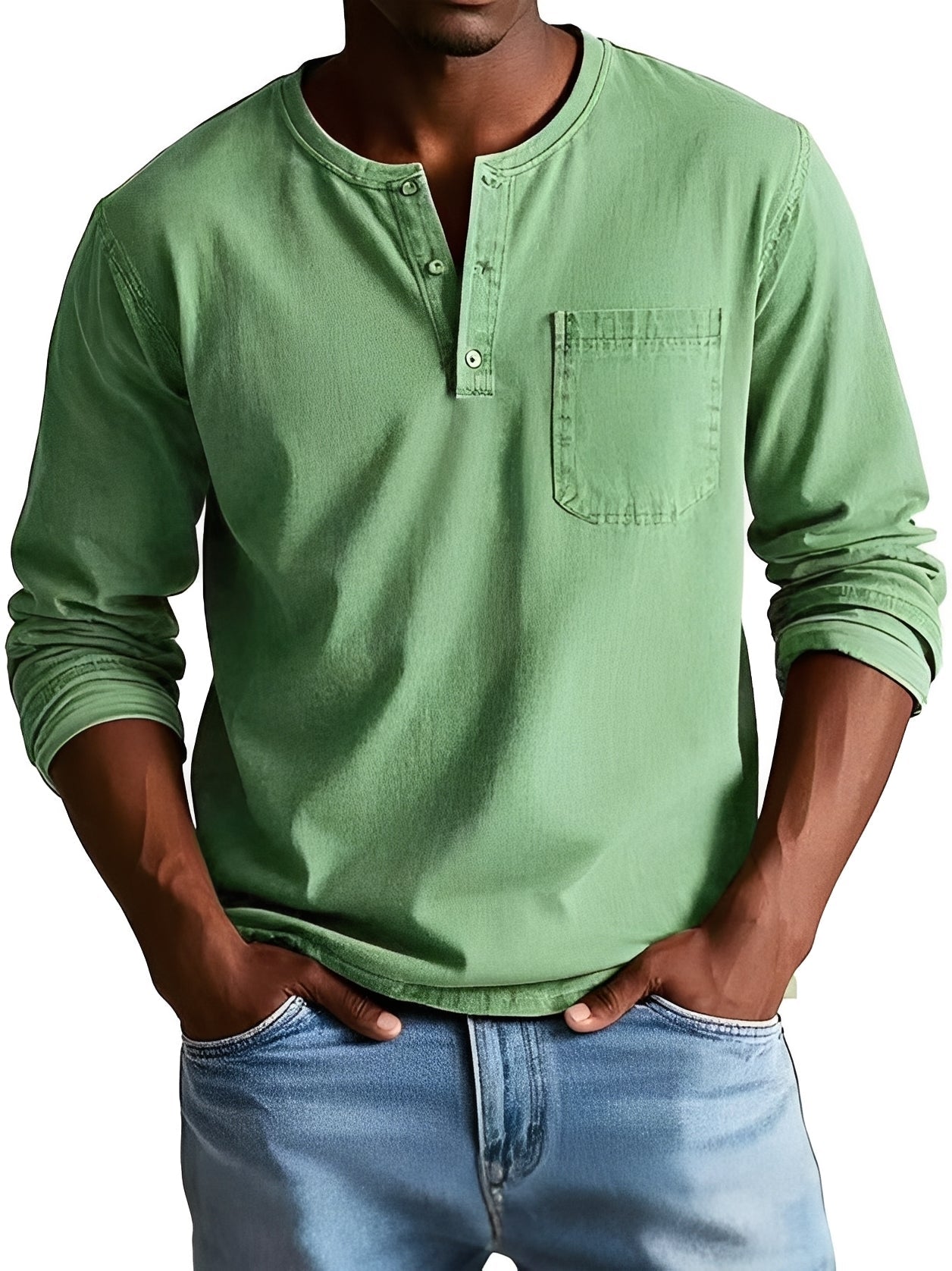Steve - Chemise homme décontractée à manches longues