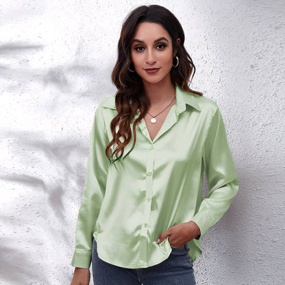 Haylee - Blouse en soie à manches longues pour femmes