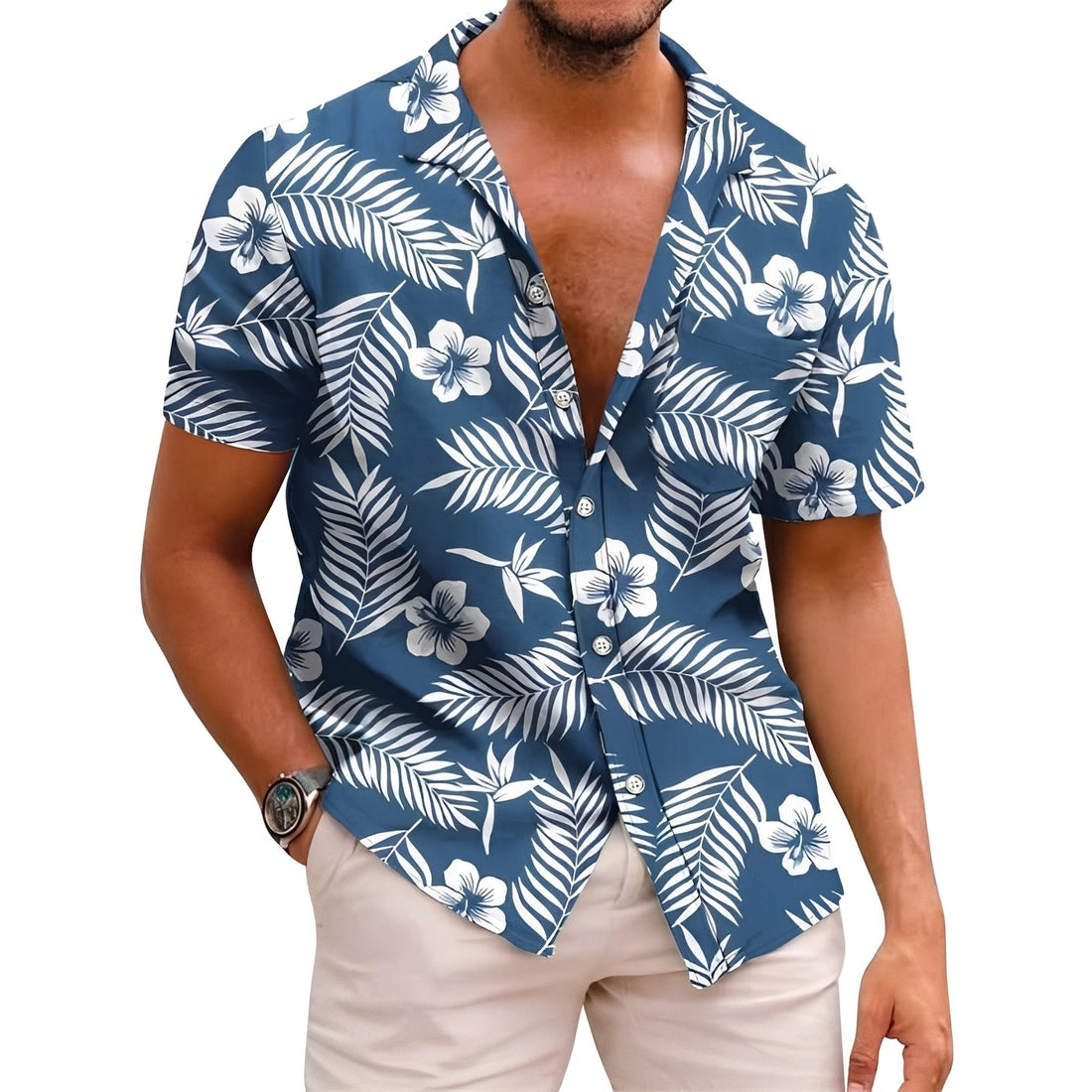 Harry - Chemise homme à motif tropical chic