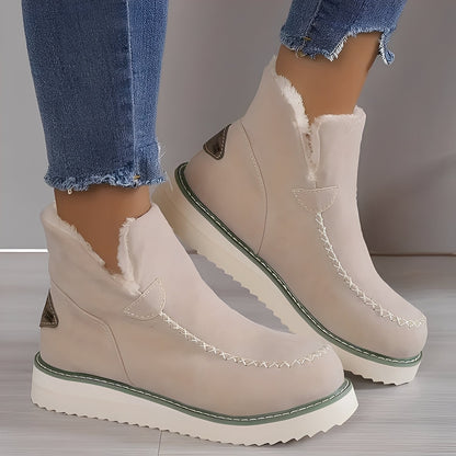 Ashlee - Bottes d'hiver chaudes avec talon compensé pour femmes