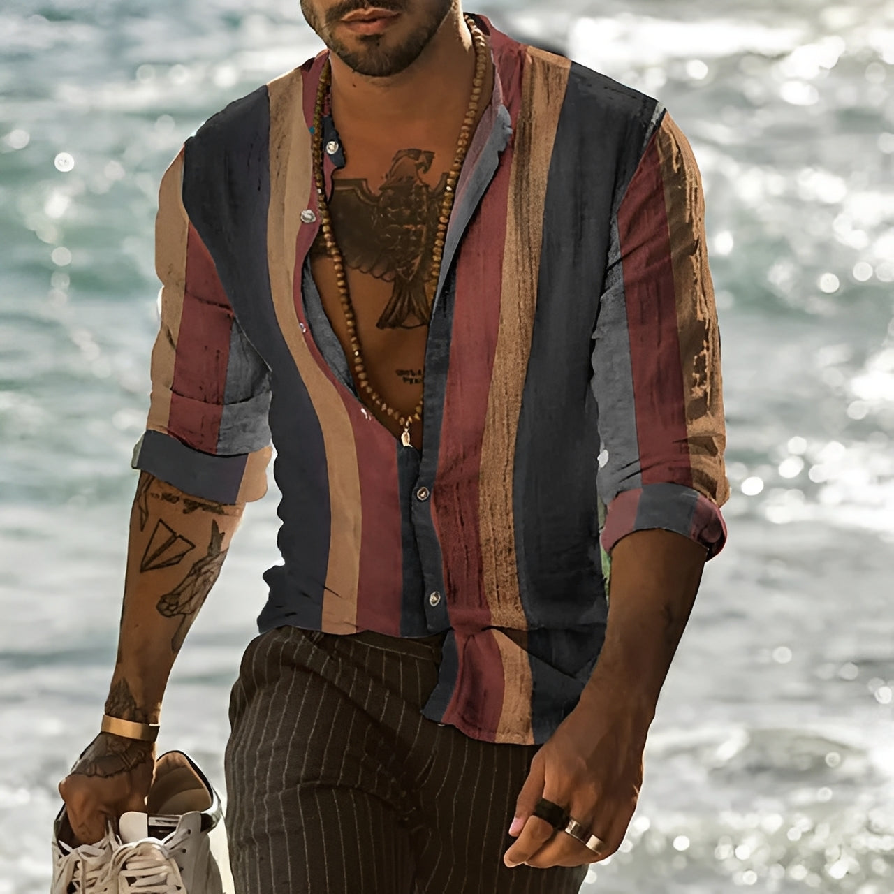 Reuben - Chemise à rayures chic à manches longues pour hommes