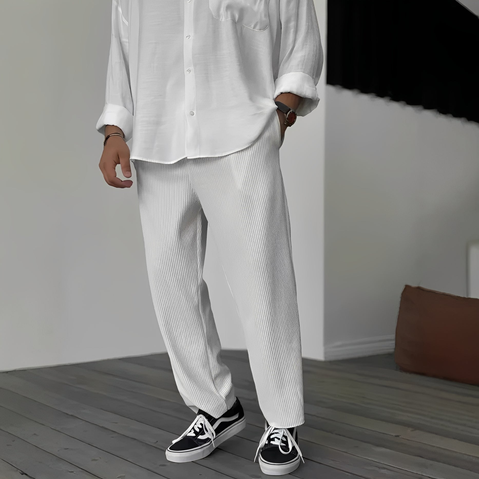 Tristan - Pantalon décontracté droit et ample pour hommes