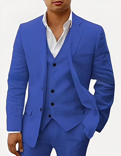 Beckham - Ensemble chic en lin pour hommes, trois pièces