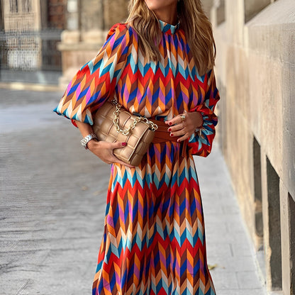 Sandra - Robe mi-longue colorée pour femmes