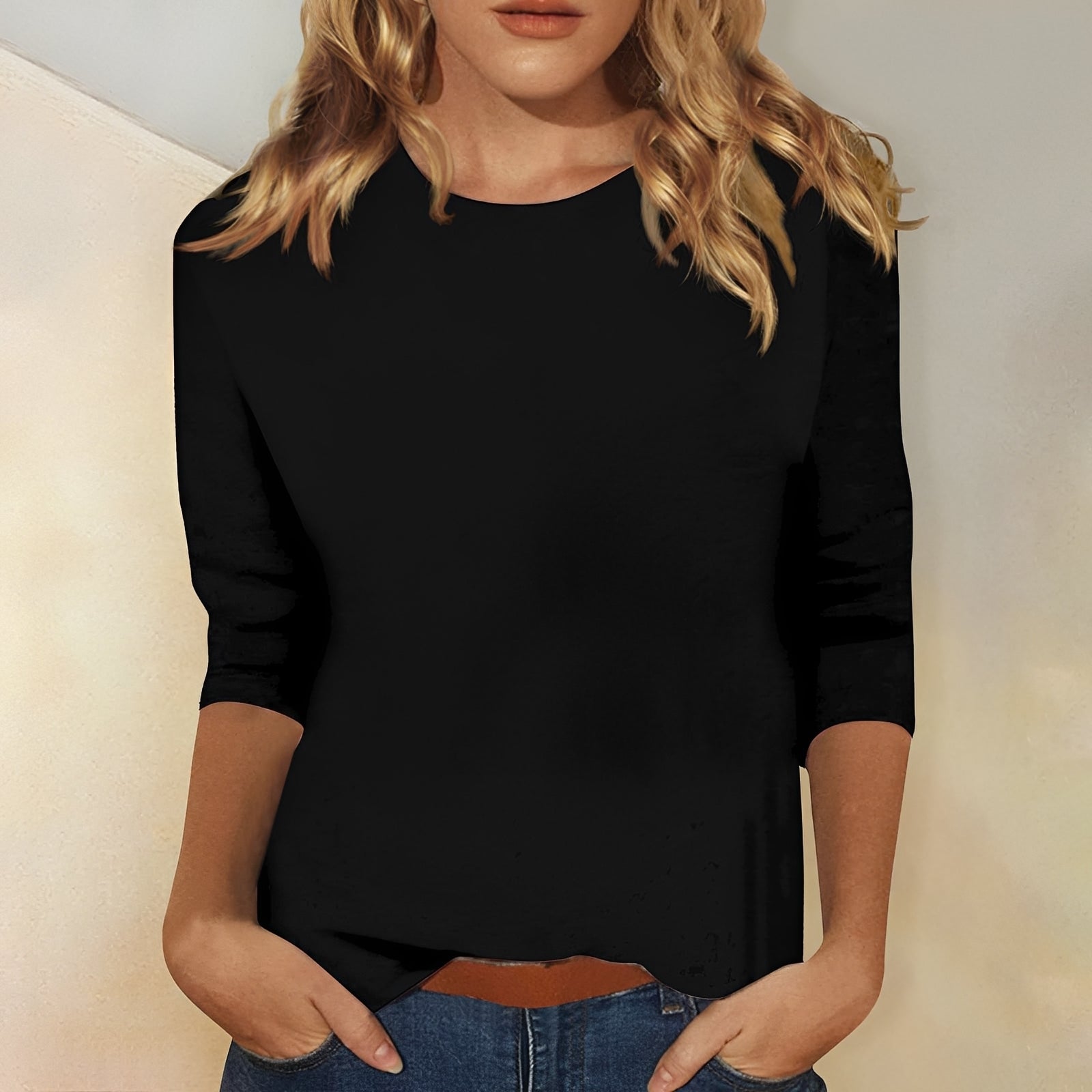 Kathryn - T-shirt décontracté manches 3/4 femme