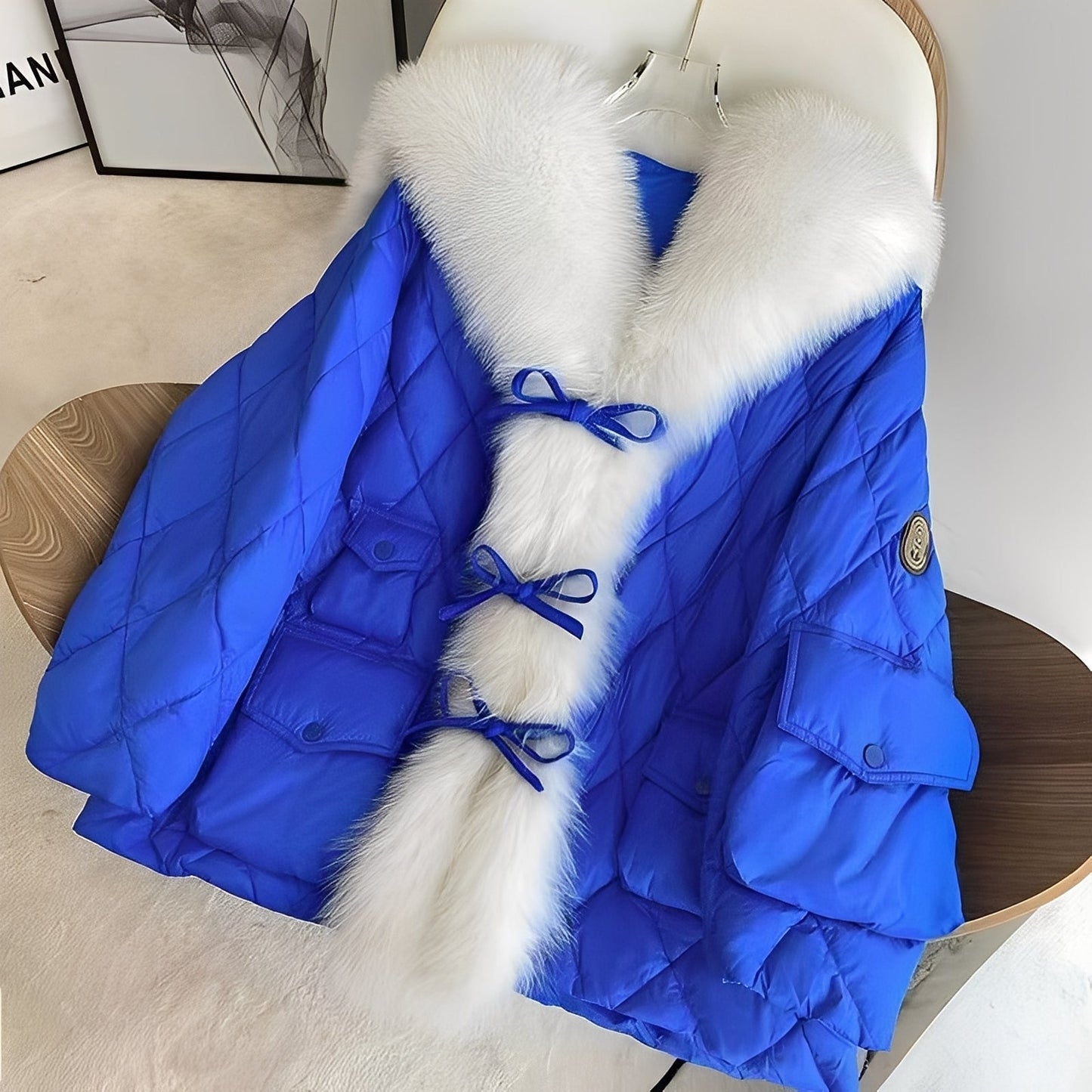 Marjorie - Manteau chaud avec col en fourrure pour femmes