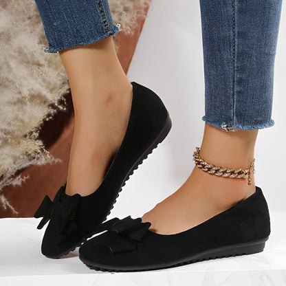 Megan - Chaussures en daim décontractées avec nœud pour femmes