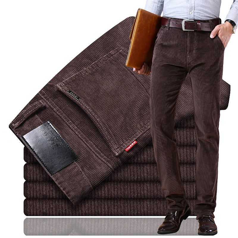 Douglas - Pantalon homme vintage en velours côtelé élastique