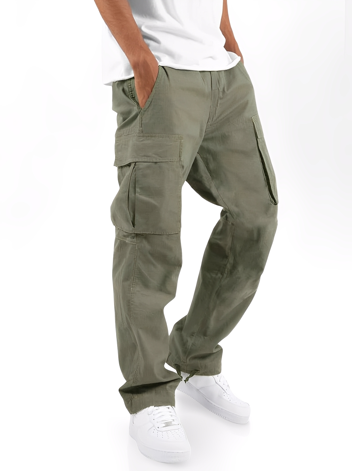 Cooper - Pantalon cargo décontracté avec cordon pour hommes