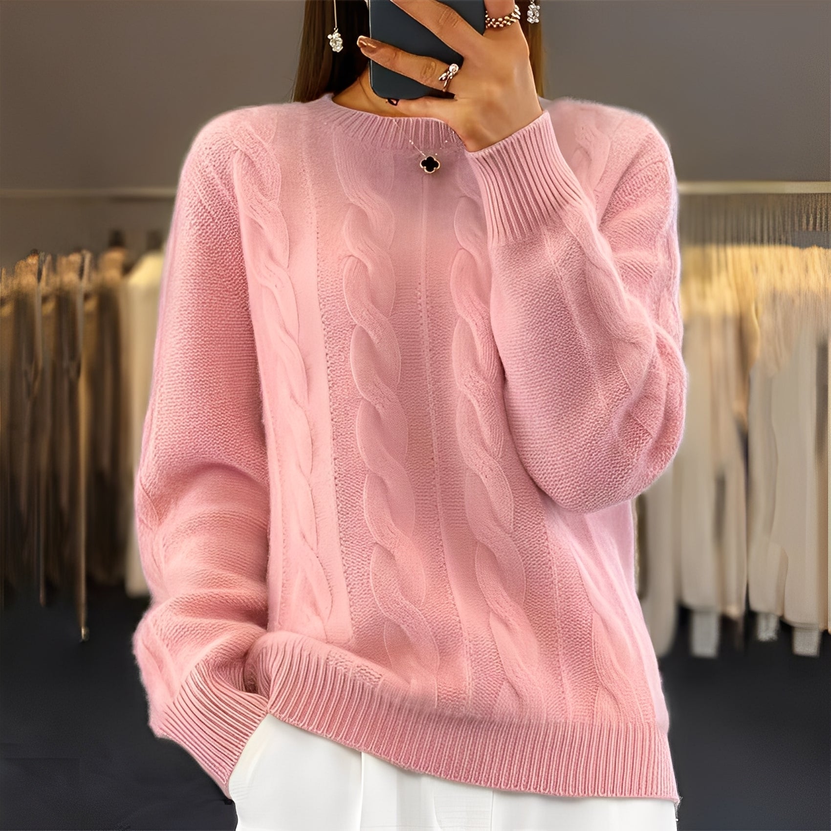 Theresa - Pull chaud et classique en laine pour femmes