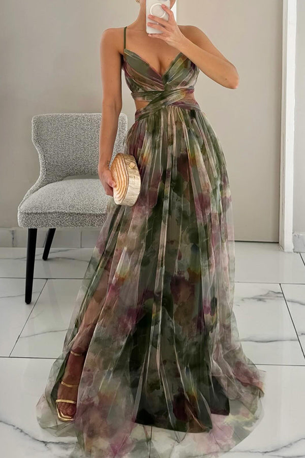 Alina – Robe longue avec décolleté en V pour les invités de mariage