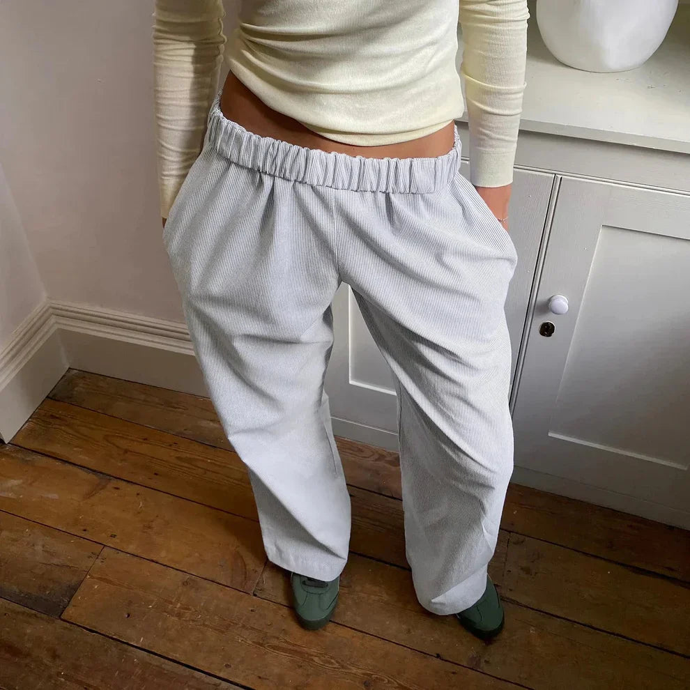 Elis – Pantalons Femme Jambe Large Taille Haute