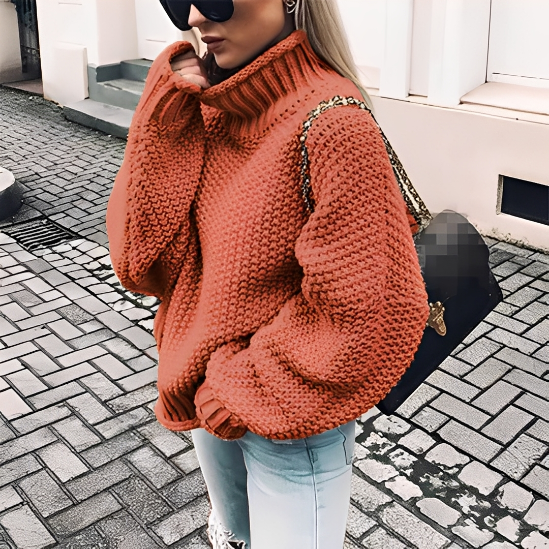 Maëlie - Pull à col roulé en maille épaisse pour femme