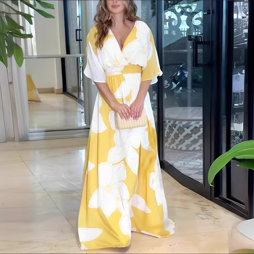 Alessia - Robe Large Élégante avec Motifs Fleuris