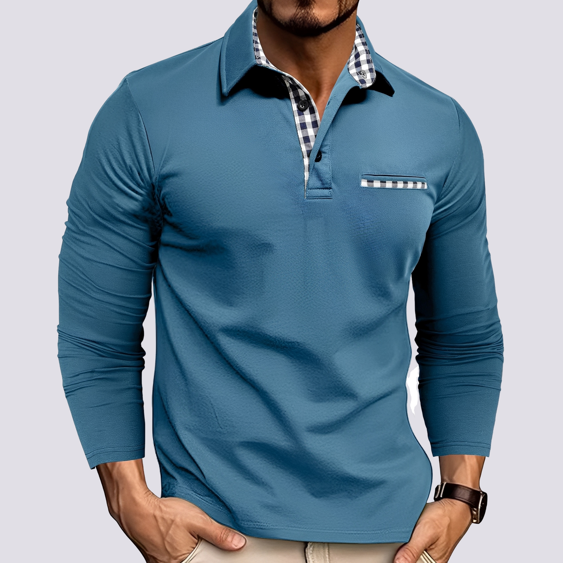 Mark – Polo pour homme – manches longues décontracté