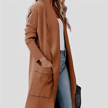 Chantal - Cardigan long en tweed décontracté pour femmes