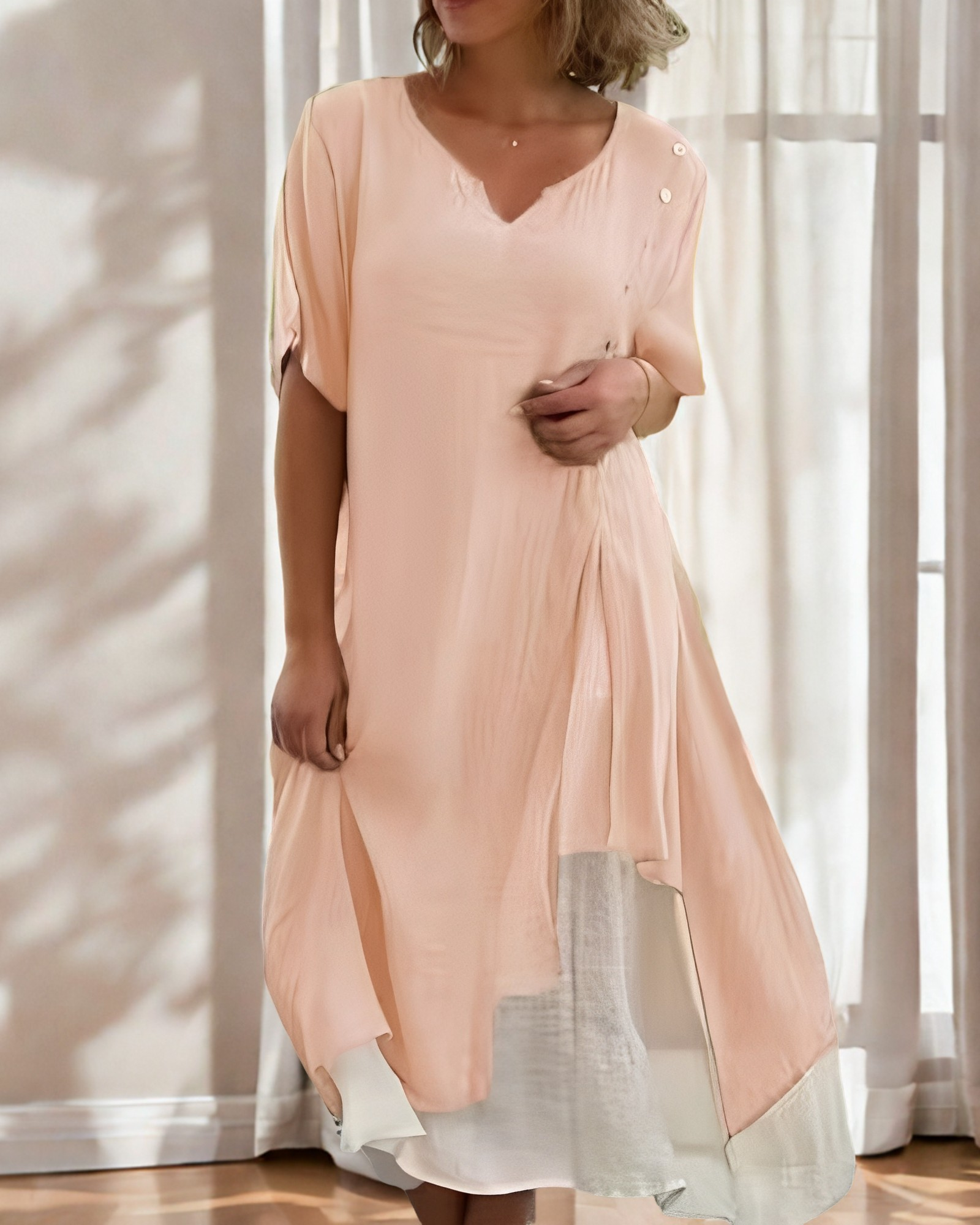 Bonnie - Robe élégante et ample avec boutons pour femmes