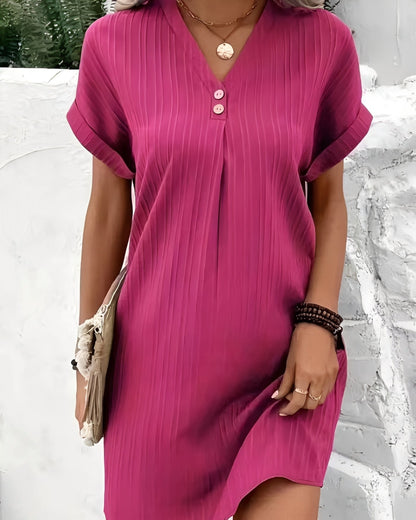 Stacey - Casual short dress with V-neck for women
