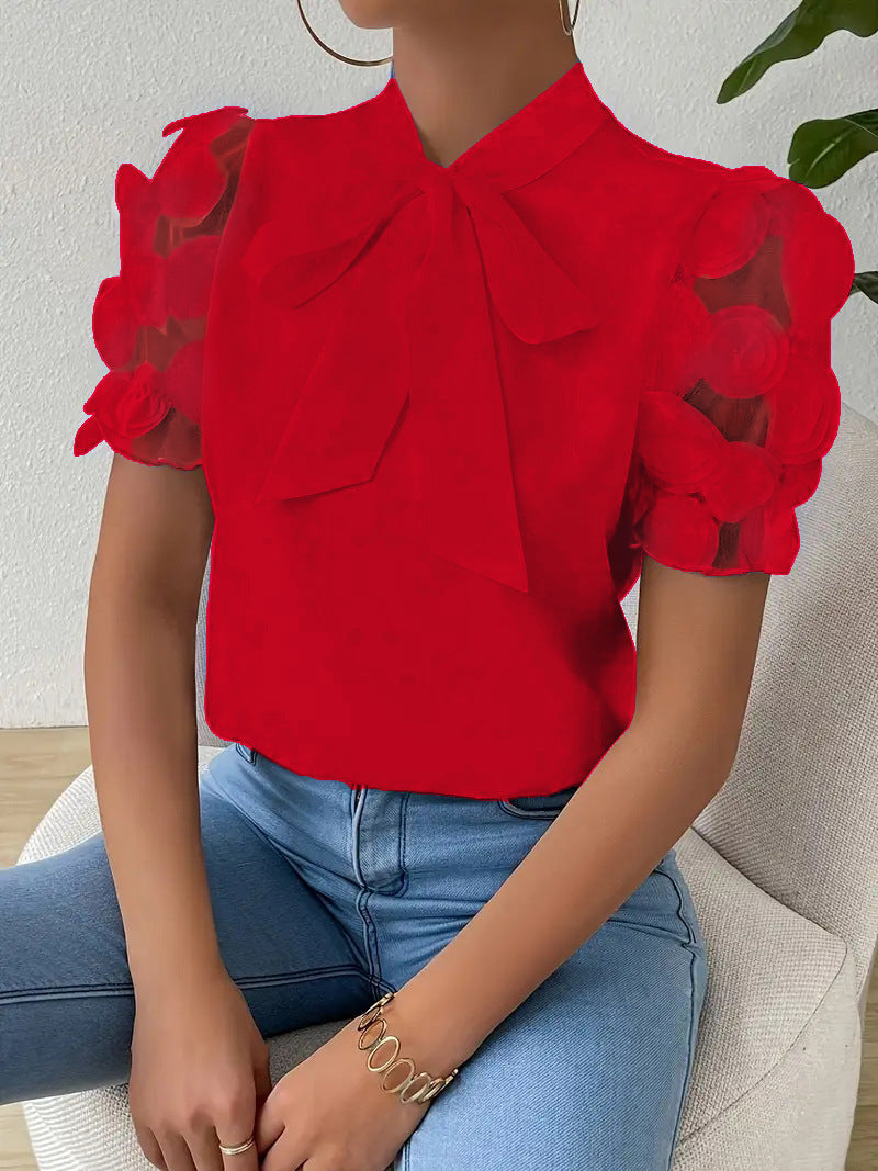Angela - Blouse élégante avec nœud pour femmes