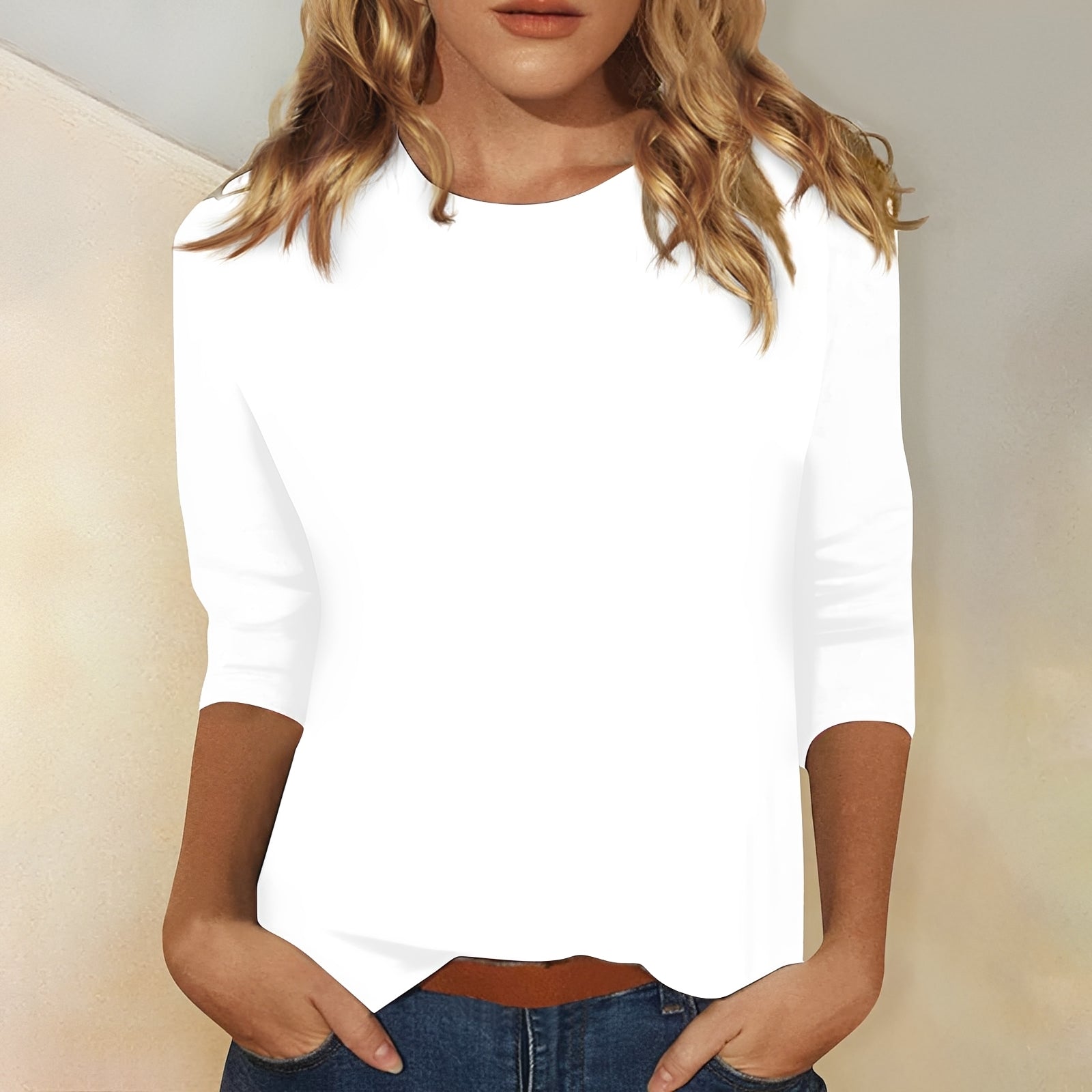 Kathryn - T-shirt décontracté manches 3/4 femme