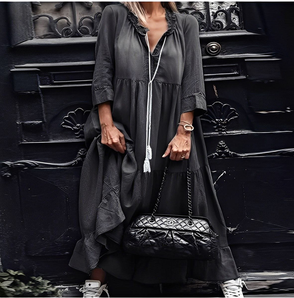 Irénée - Bequemes langes Kleid aus Jeansstoff für Damen