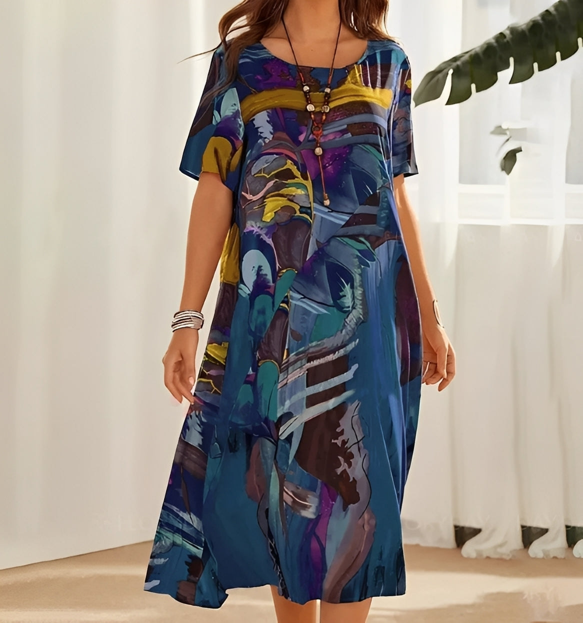 Alexa - Robe à imprimé chic et coupe ample pour femmes