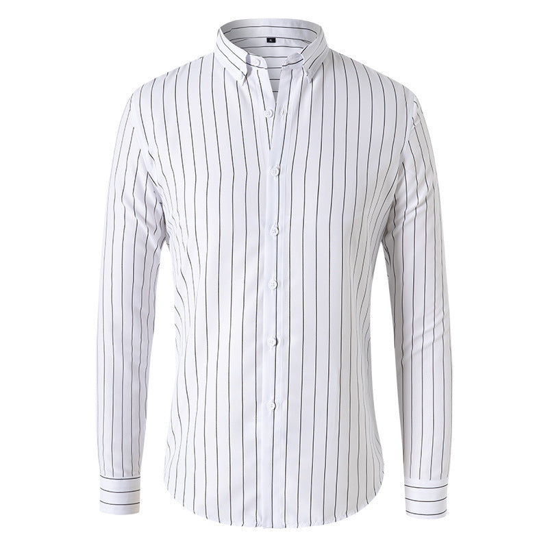 Dexter - Chemise à manches longues décontractée à rayures pour hommes