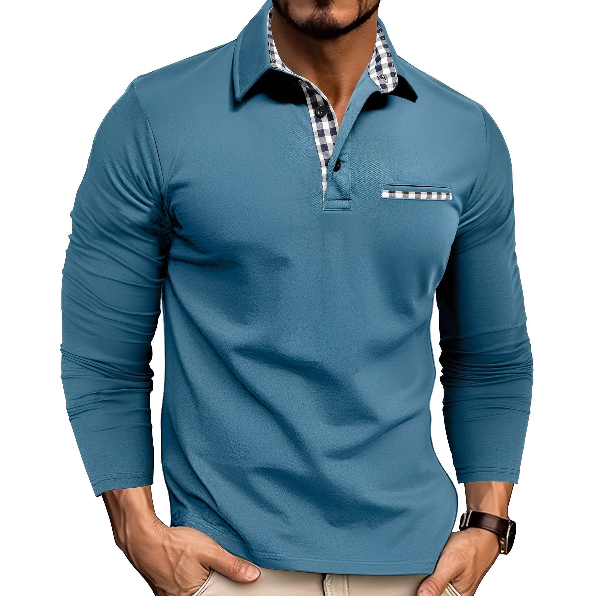 Cédrick - Polo d'hiver chaud à manches longues pour homme