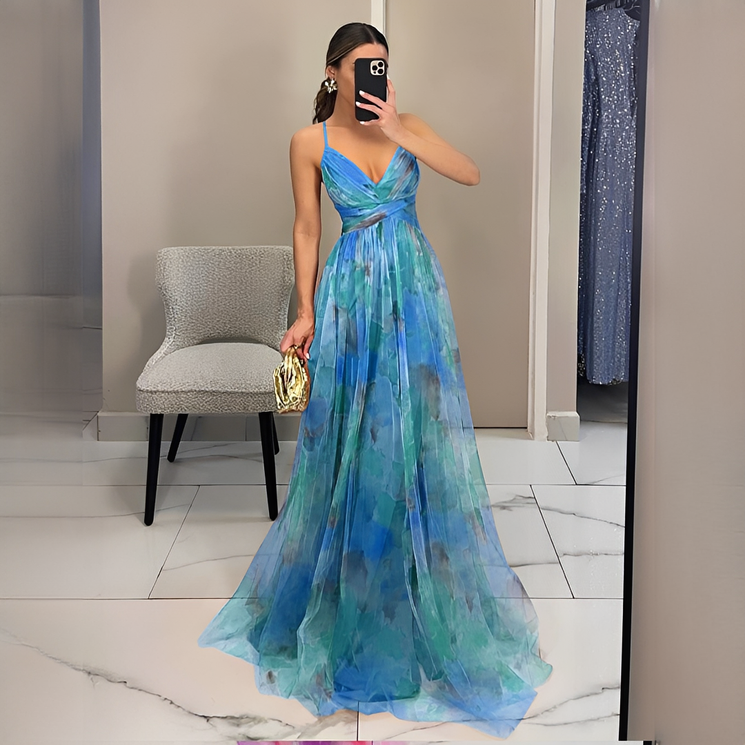 Gardania - Robe longue à motif floral pour femmes