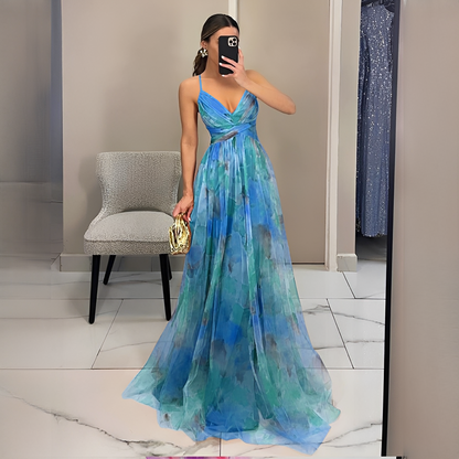 Gardania - Robe longue à motif floral pour femmes
