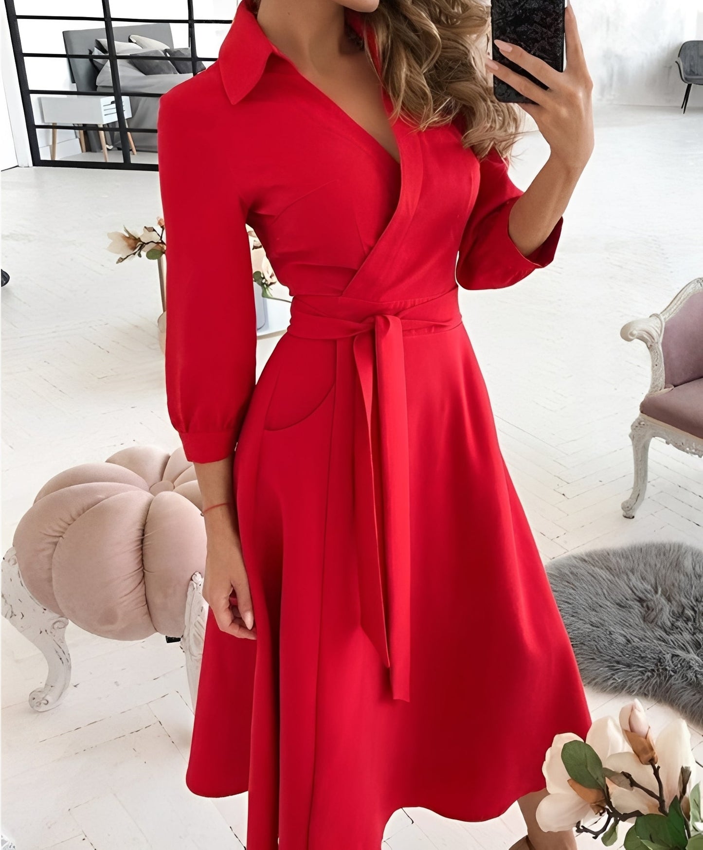 Rachael - Robe chic avec ceinture pour femmes