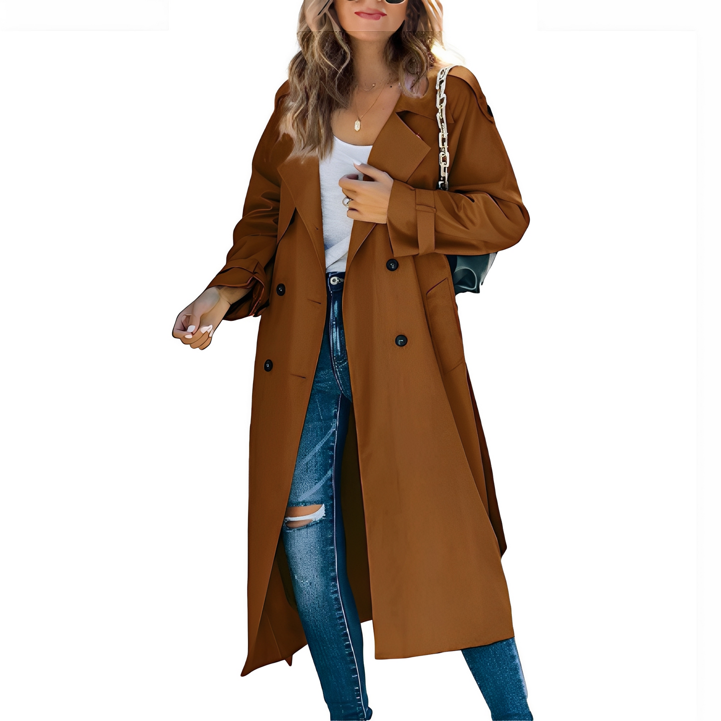 Jodie - Long manteau chic croisé pour femmes