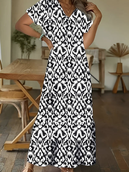 Alexia - Elegantes langes Kleid mit langen Ärmeln für Damen