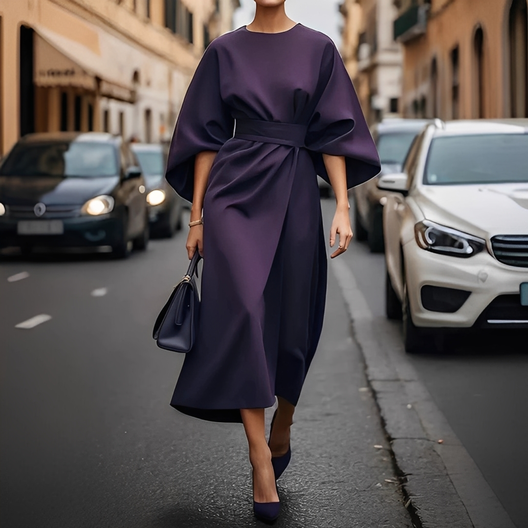 Lauriane - Robe élégante à manches lanternes pour femmes