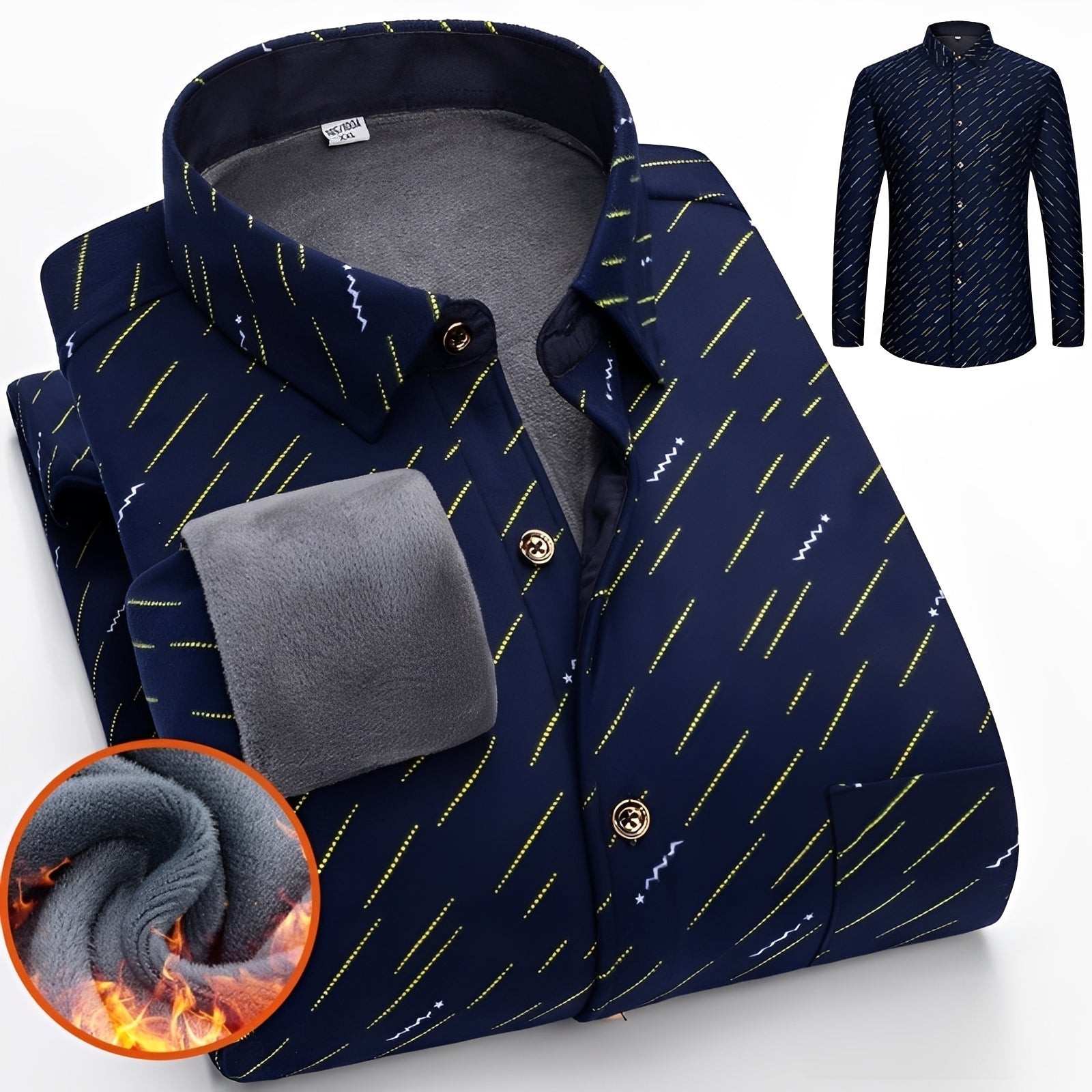 Anton - Élégante chemise à carreaux avec doublure polaire chaude pour hommes