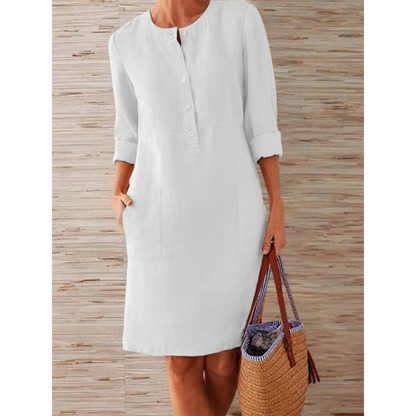 Octavia - Robe simple en coton et lin