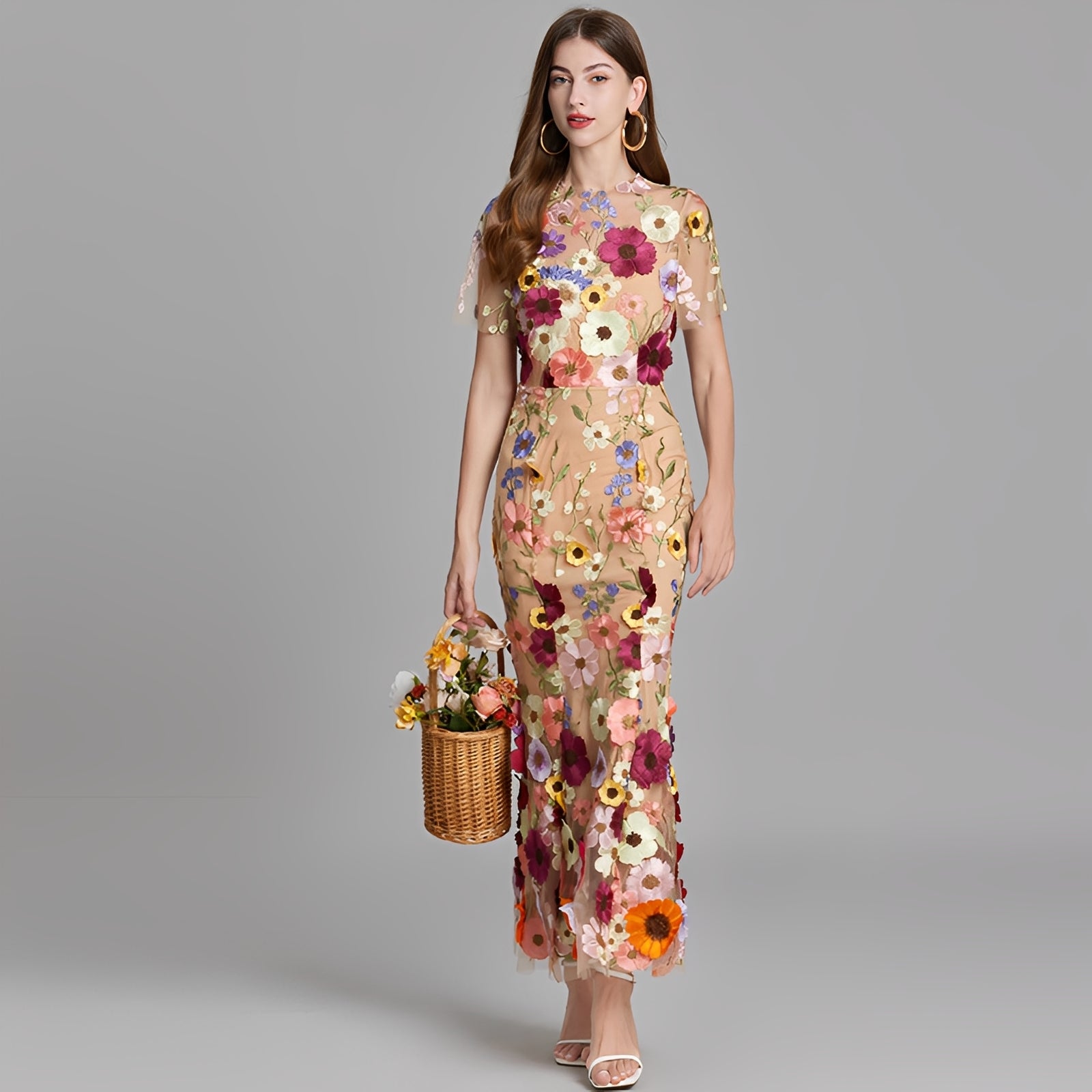 Nina - Robe élégante avec broderie florale pour filles