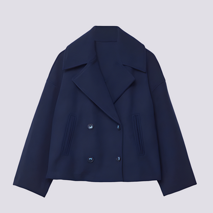 Bethney - Veste courte raffinée en laine avec col à revers pour femmes