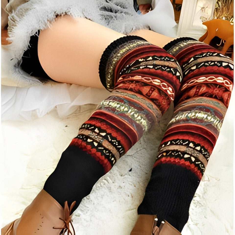 Suzanna - Chaussettes élégantes et chaudes en coton épais pour femmes