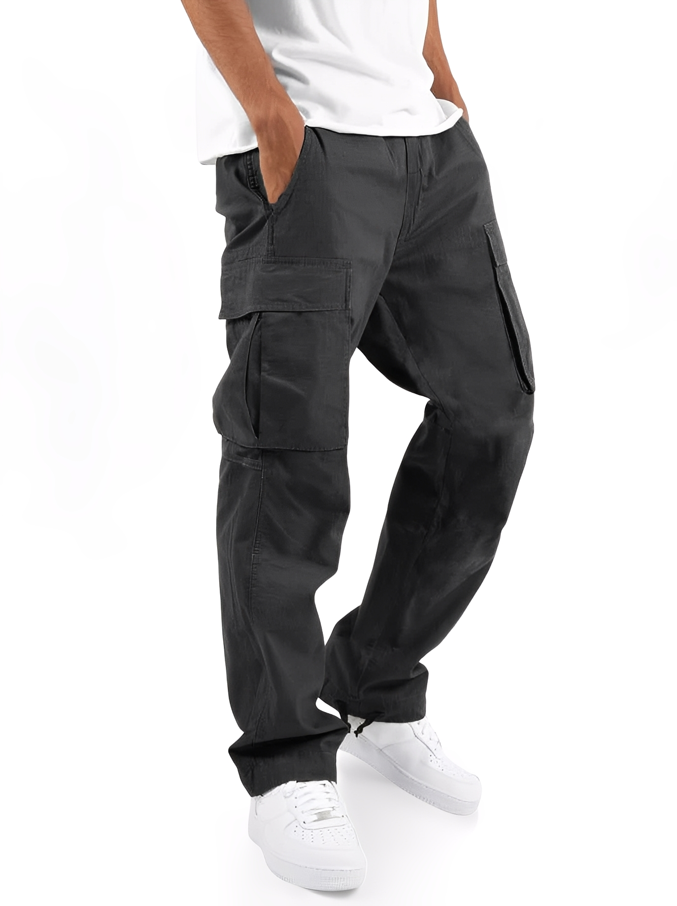 Cooper - Pantalon cargo décontracté avec cordon pour hommes