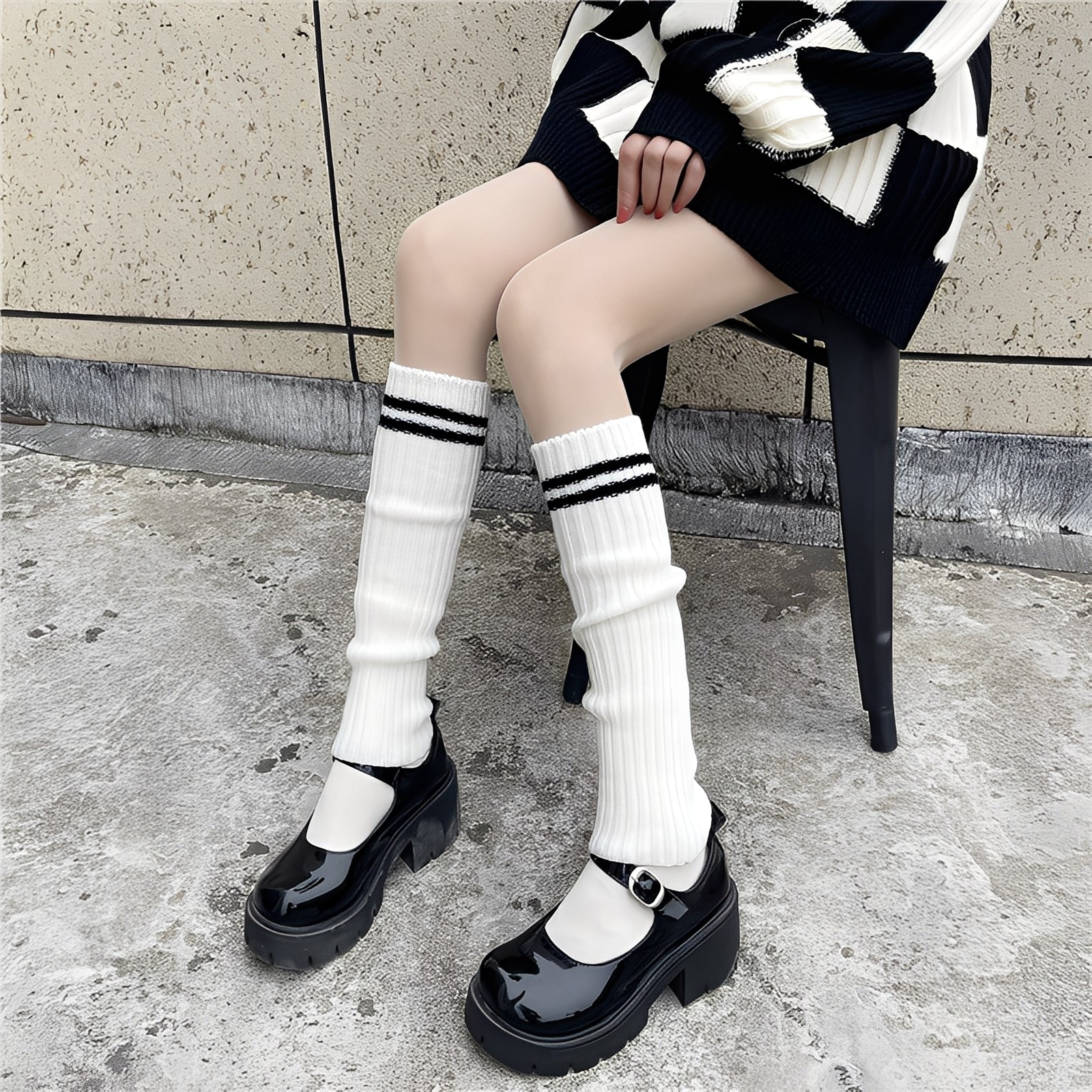 Marjory - Chaussettes en laine, style décontracté pour femmes