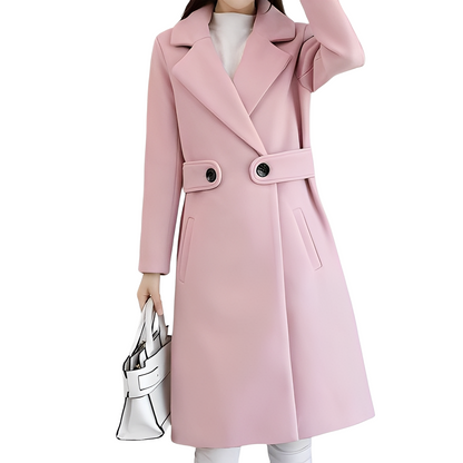 Kaylie - Elegant wool coat above the knee for women