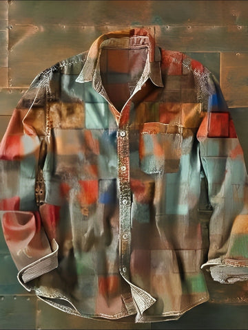 Charles – Chemise homme à manches longues – Vintage et colorée