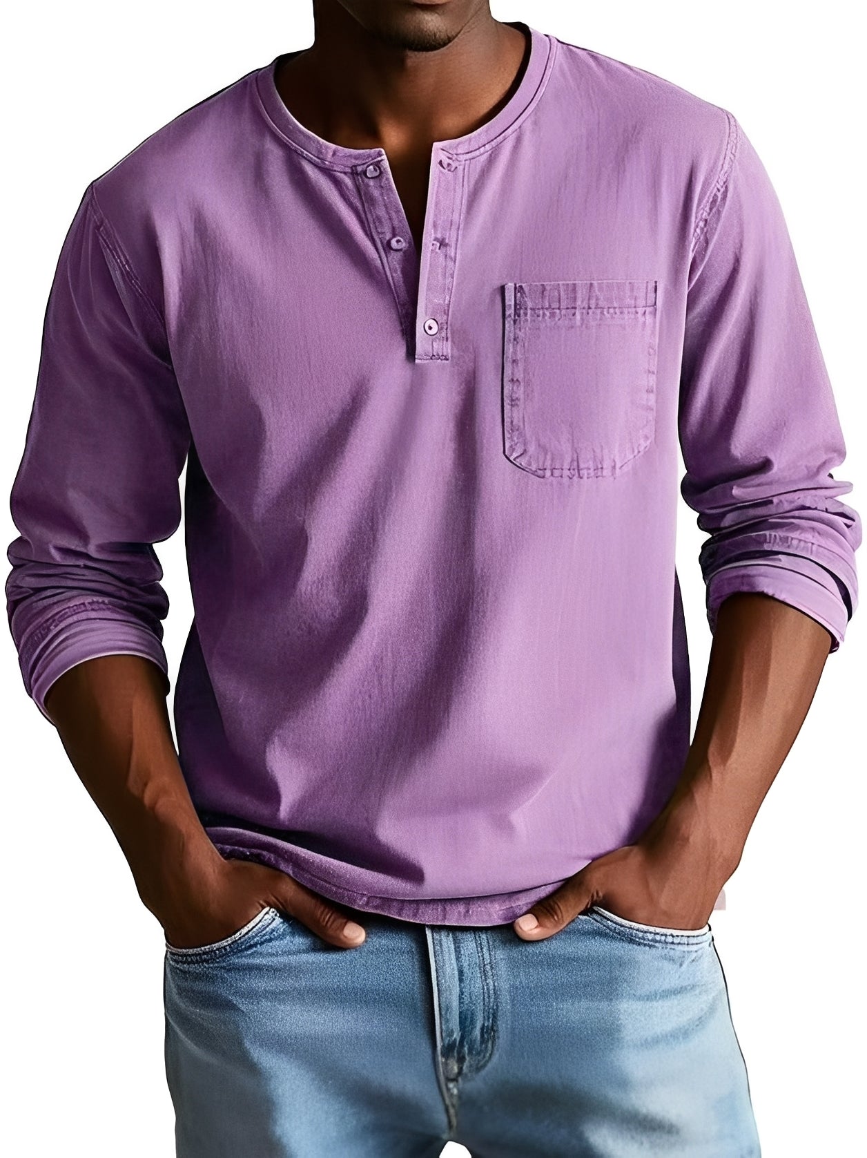 Steve - Chemise homme décontractée à manches longues
