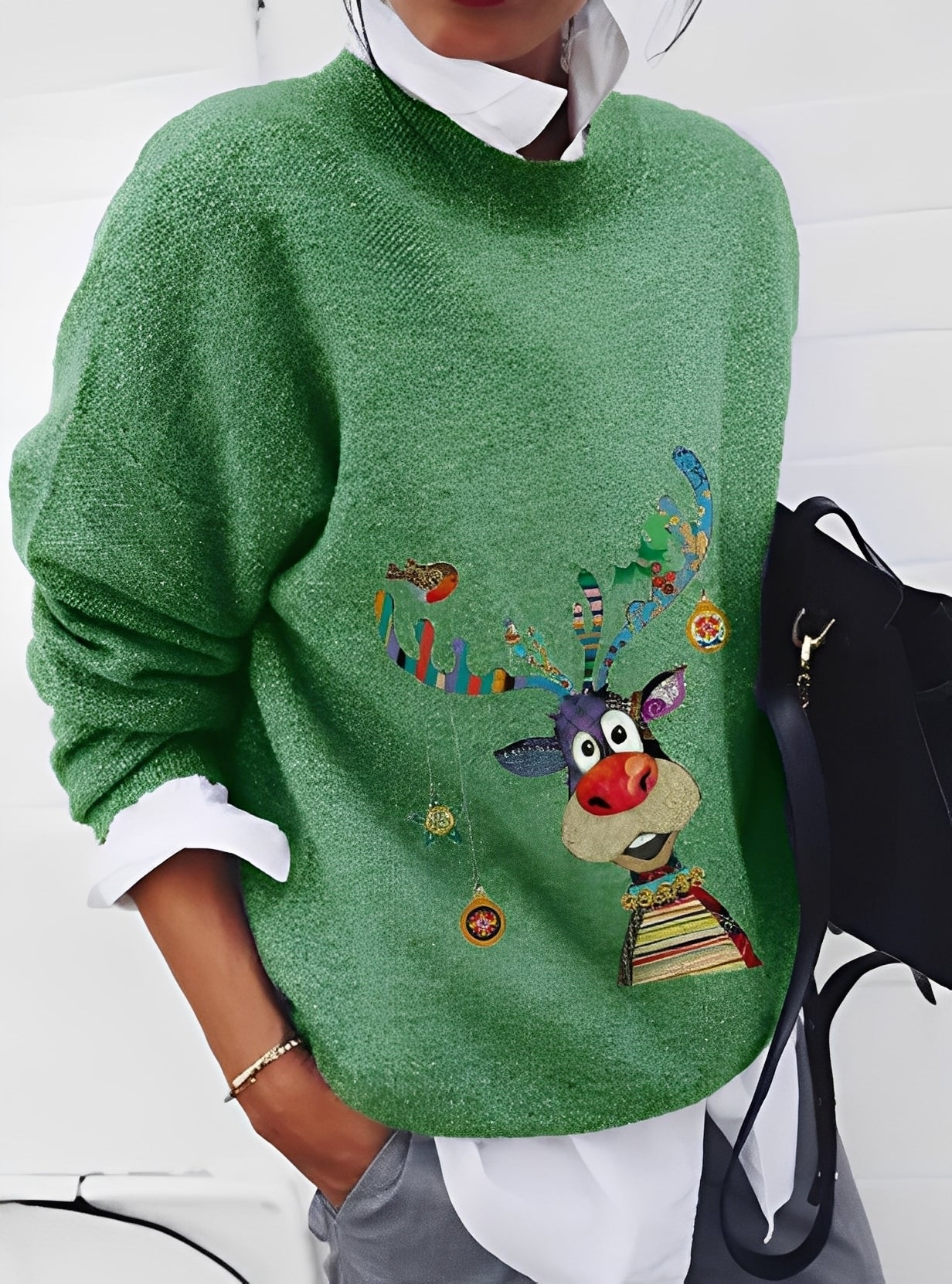 Milly - Modischer Pullover, weiter Schnitt mit Muster für Damen