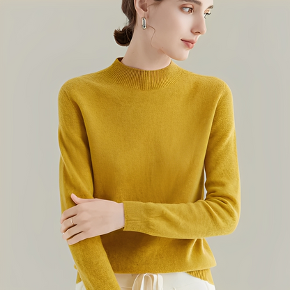 Martine - Slim-fitting wool sweaters with high collar for women